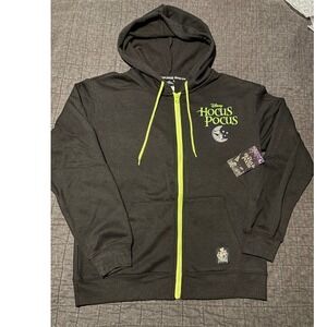 Disney Hocus Pocus Sanderson Sisters Witch Black Zip Up Hoodie Women's S NWT